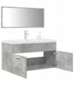 vidaXL 3 Piece Bathroom Furniture Set Concrete Grey Engineered Wood — Size: 90 x 38.5 x 46 cm — V0671993209