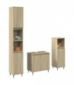 vidaXL 3 Piece Bathroom Furniture Set Sonoma Oak Engineered Wood — V0671993271