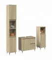 vidaXL 3 Piece Bathroom Furniture Set Sonoma Oak Engineered Wood — V0671993275