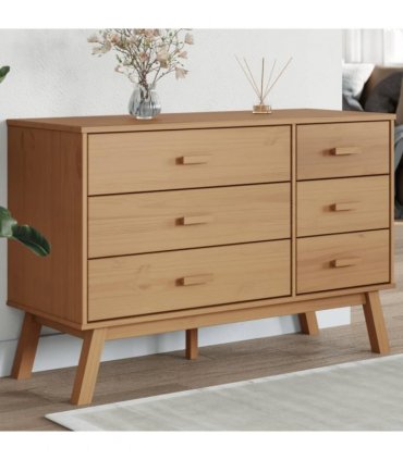 vidaXL Drawer Cabinet OLDEN Brown Solid Wood Pine — V0671993397