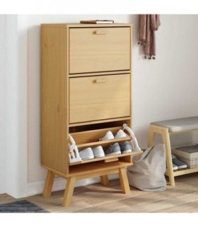 vidaXL Shoe Cabinet OLDEN Brown 55x35x120cm Solid Wood Pine