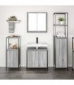 vidaXL Bathroom Furniture Set with Shelf 3 pcs Grey Sonoma and Black — Model: Basin cabinet +2x bathroom cabinet