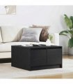 vidaXL Coffee Table with Drawers Black Oak 70.5x70x40 cm — Size: 70.5 x 70 x 40 cm