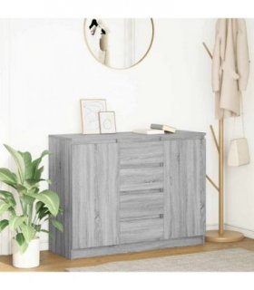 vidaXL Sideboard with Drawers Grey Sonoma 100.5x35x76 cm Engineered Wood