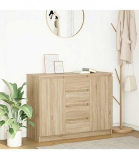 vidaXL Sideboard with Drawers Sonoma Oak 100.5x35x76 cm Engineered Wood