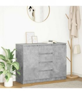 vidaXL Sideboard with Drawers Concrete Grey 100.5x35x76 cm Engineered Wood