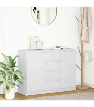 vidaXL Sideboard with Drawers White 100.5x35x76 cm Engineered Wood