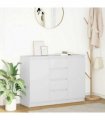 vidaXL Sideboard with Drawers White 100.5x35x76 cm Engineered Wood