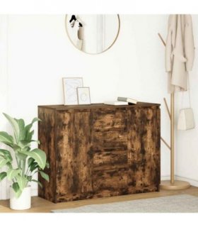 vidaXL Sideboard with Drawers Smoked Oak 100.5x35x76 cm Engineered Wood