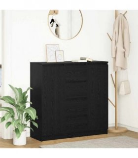 vidaXL Sideboard with Drawers Black Oak 100.5x35x98.5 cm Engineered Wood