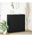 vidaXL Sideboard with Drawers Black Oak 100.5x35x98.5 cm Engineered Wood