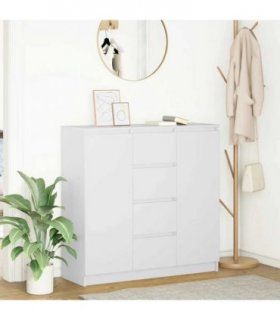 vidaXL Sideboard with Drawers White 100.5x35x98.5 cm Engineered Wood