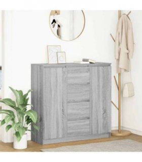vidaXL Sideboard with Drawers Grey Sonoma 100.5x35x98.5 cm Engineered Wood