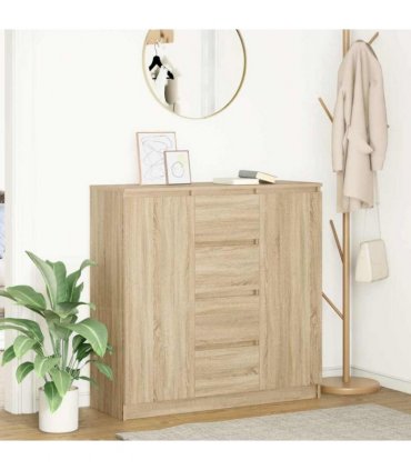 vidaXL Sideboard with Drawers Sonoma Oak 100.5x35x98.5 cm Engineered Wood