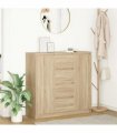 vidaXL Sideboard with Drawers Sonoma Oak 100.5x35x98.5 cm Engineered Wood