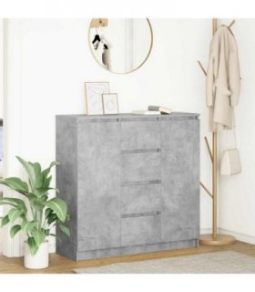 vidaXL Sideboard with Drawers Concrete Grey 100.5x35x98.5 cm Engineered Wood