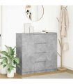 vidaXL Sideboard with Drawers Concrete Grey 100.5x35x98.5 cm Engineered Wood