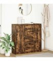 vidaXL Sideboard with Drawers Smoked Oak 100.5x35x98.5 cm Engineered Wood