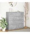 vidaXL Sideboard Concrete Grey 100x35x99 cm Engineered Wood