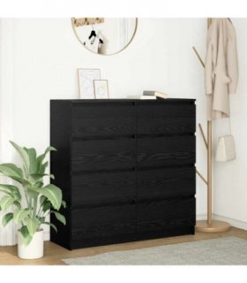 vidaXL Sideboard Black Oak 100x35x99 cm Engineered Wood