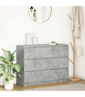 vidaXL Sideboard Concrete Grey 100x35x76 cm Engineered Wood