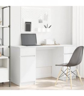 vidaXL Desk with Drawer White 140 x 49 x 76 cm Engineered wood
