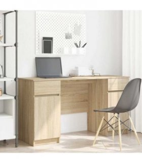 vidaXL Desk with Drawer Sonoma oak 140 x 49 x 76 cm Engineered wood