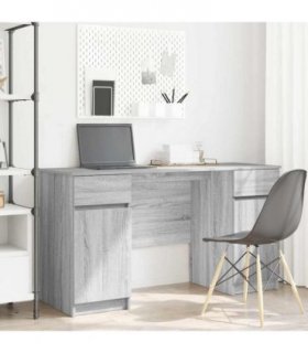 vidaXL Desk with Drawer Grey sonoma 140 x 49 x 76 cm Engineered wood