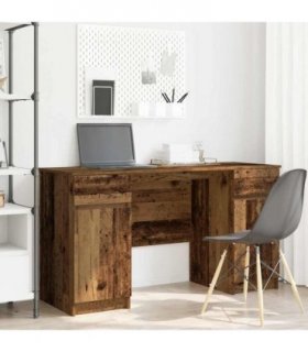 vidaXL Desk with Drawer Old wood 140 x 49 x 76 cm Engineered wood