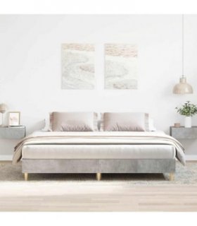 vidaXL Bed Frame without Mattress Concrete Grey 160x200cm Engineered Wood — Size: 160 x 200 cm