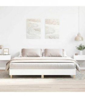 vidaXL Bed Frame without Mattress White 180x200cm Engineered Wood — Size: 180 x 200 cm