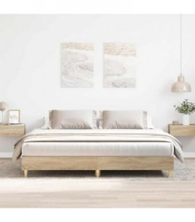 vidaXL Bed Frame | Sonoma oak | Engineered wood | Double | Durable | Bed Frame — Size: 160 x 200 cm