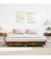 vidaXL Bed Frame | Smoked Oak | Engineered wood | Double | Sturdy | Bed Frame — Size: 160 x 200 cm