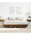 vidaXL Bed Frame | Smoked oak | Engineered wood, plywood | Double | Bed Frame — Size: 180 x 200 cm