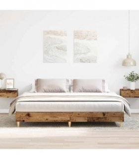 vidaXL Bed Frame | Old Wood | Engineered Wood | Double | Durable | Bed Frame — Size: 180 x 200 cm