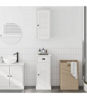 vidaXL Bathroom Cabinet with Drawer VIGO 2 pcs White and Antique White