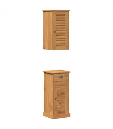 vidaXL Bathroom Furniture Set VIGO 2 pcs Brown and Honey brown — V0671993609