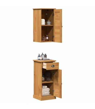 vidaXL Bathroom Furniture Set VIGO 2 pcs Brown and Honey brown — V0671993609