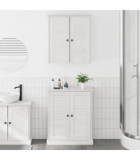 vidaXL Bathroom Furniture Set with Shelf 2 pcs White and Antique White