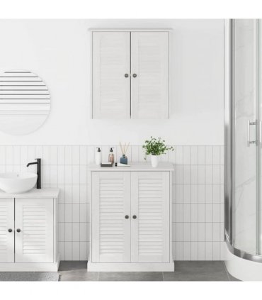 vidaXL Bathroom Furniture Set with Shelf 2 pcs White and Antique White