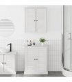 vidaXL Bathroom Furniture Set with Shelf 2 pcs White and Antique White