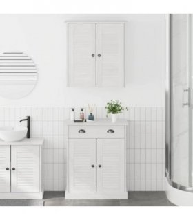 vidaXL Bathroom Furniture Set VIGO 2 pcs White and Antique White — V0671993613