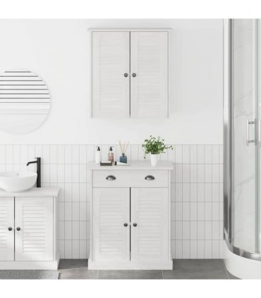 vidaXL Bathroom Furniture Set VIGO 2 pcs White and Antique White — V0671993613