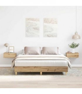 vidaXL Bed Frame | Artisan oak | Engineered wood | King | Bed Frame — Colour: artisian oak, Size: 150 x 200 cm