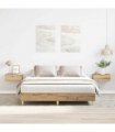 vidaXL Bed Frame | Artisan oak | Engineered wood | King | Bed Frame — Colour: artisian oak, Size: 150 x 200 cm