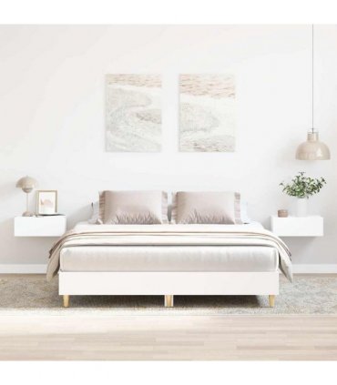 vidaXL Bed Frame | White | Engineered wood | King | Bed Frame | Rectangular — Size: 150 x 200 cm