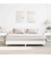 vidaXL Bed Frame | White | Engineered Wood, Solid Eucalyptus Wood, Plywood — Size: 200 x 200 cm