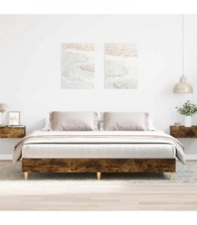 vidaXL Bed Frame | Smoked Oak | Engineered wood | Large | Durable | Bed Frame — Size: 200 x 200 cm