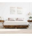 vidaXL Bed Frame | Smoked Oak | Engineered wood | Large | Durable | Bed Frame — Size: 200 x 200 cm