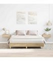 vidaXL Bed Frame | Sonoma Oak | Engineered Wood | Double Bed | Rectangular — Size: 140 x 200 cm